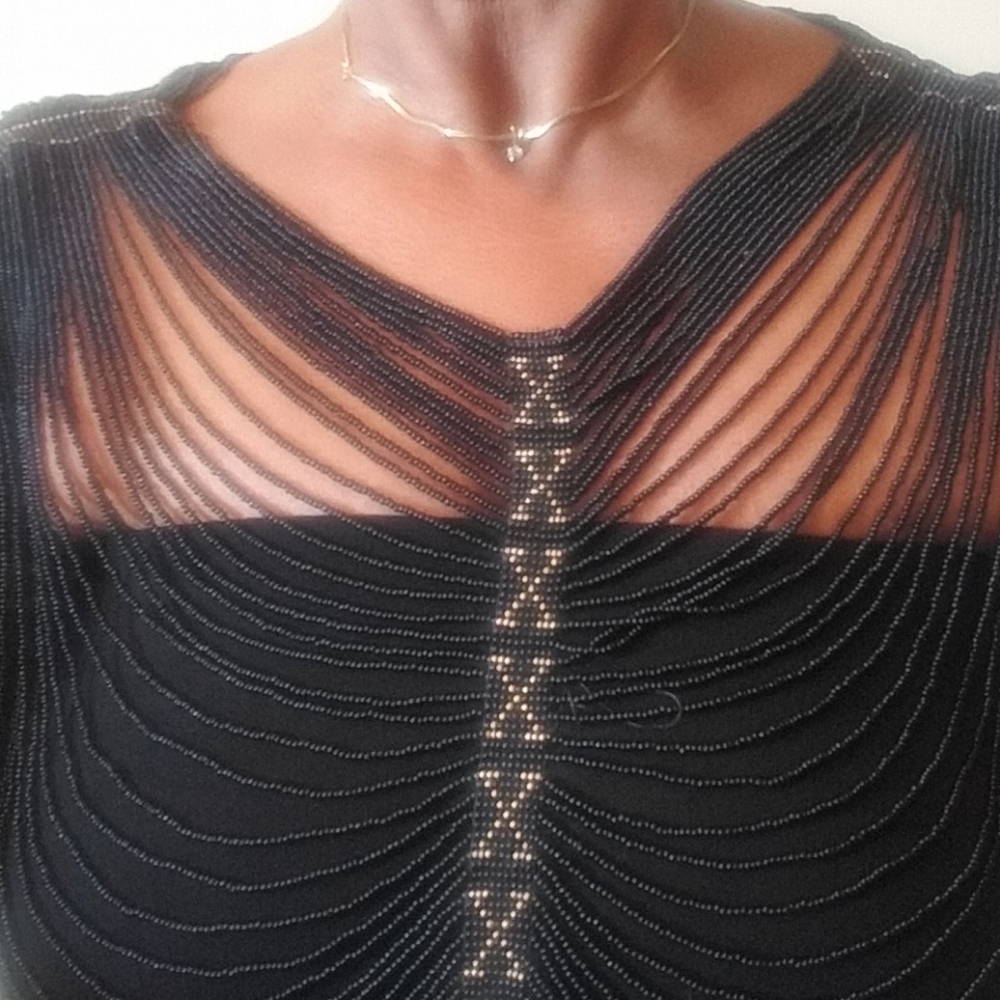 Handcrafted seed bead necklace vest - Picture 5 of 5